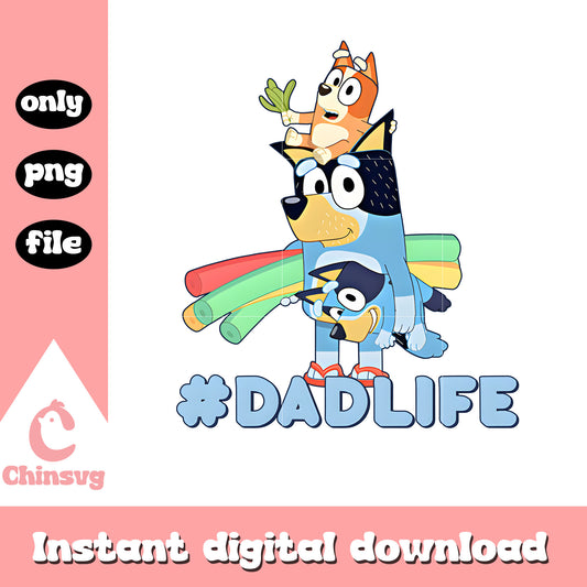 Bluey Bingo and dad design png, dad life png, bluey dad png