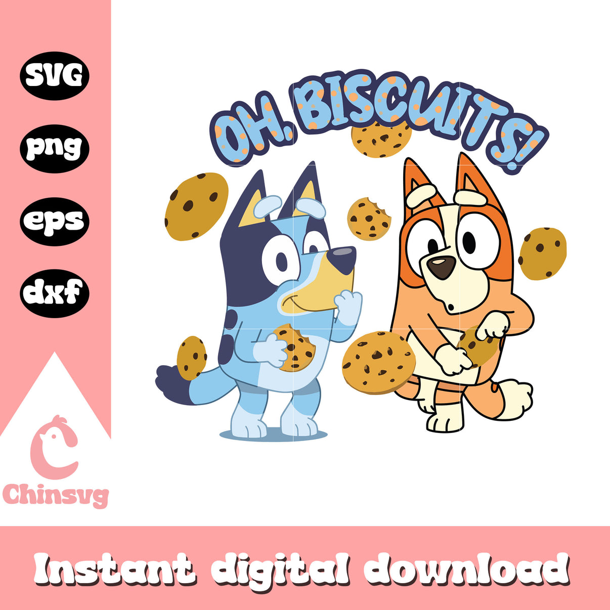 Bluey Bingo dog oh biscuits svg, oh biscuits bluey svg – Chinsvg