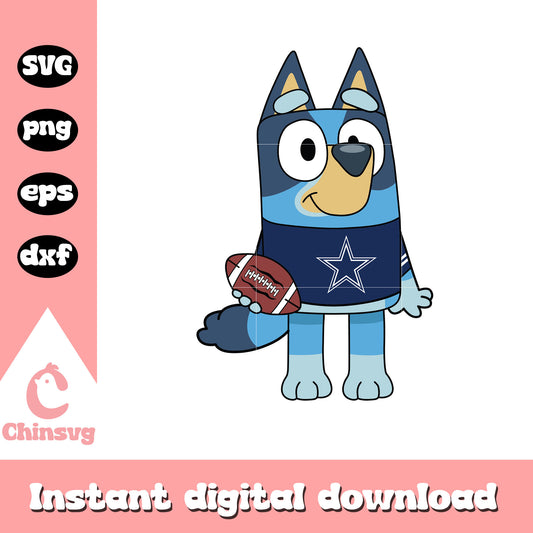 Bluey Dallas Cowboys Football Svg Cricut Digital Download
