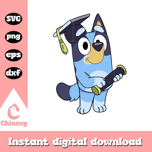 Bluey Graduation svg, bluey school​ svg, bluey cartoon svg