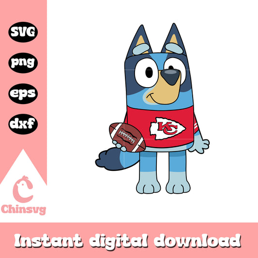 Bluey Kansas City Chiefs Football Svg Cricut Digital Download