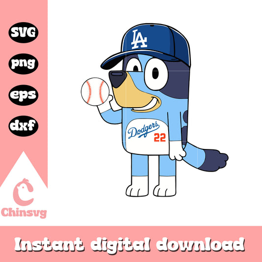 Bluey LA Dodgers baseball svg, bluey nfl svg, bluey svg