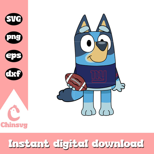 Bluey New York Giants Football Svg Cricut Digital Download