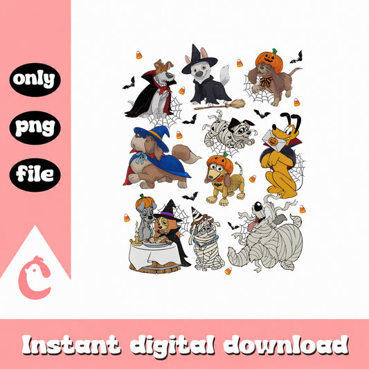 Bluey Halloween Costume Bundle PNG, Bluey And Friends, Halloween PNG