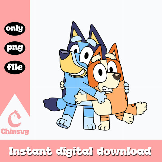 Bluey and bingo love png, love png, cartoon png