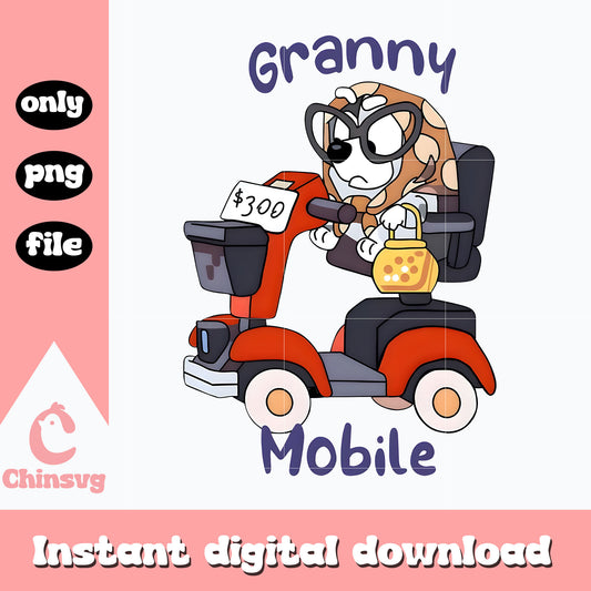 Bluey character granny mobile png, granny png, cartoon png