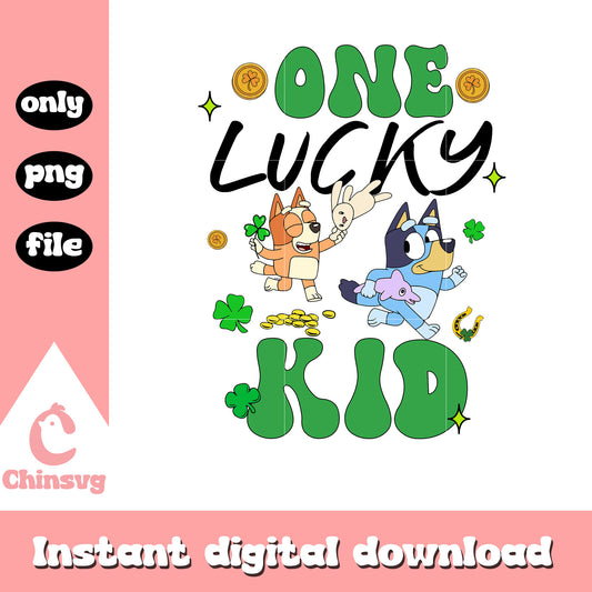 Bluey and Bingo one lucky kid png, saint patricks day fact png