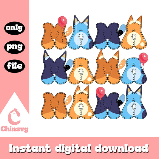 Bluey and bingo ass mama font png, mama png, cartoon png