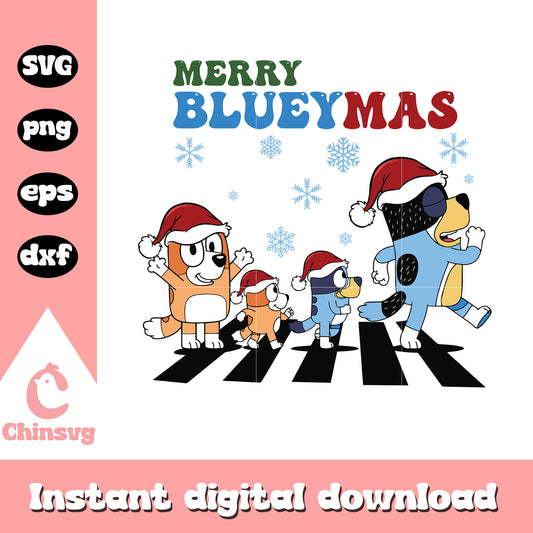 Bluey and family merry blueymas svg, bluey christmas svg
