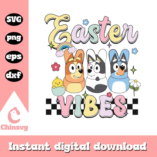 Bluey and friends bunny svg, easter vibes svg, bunny svg