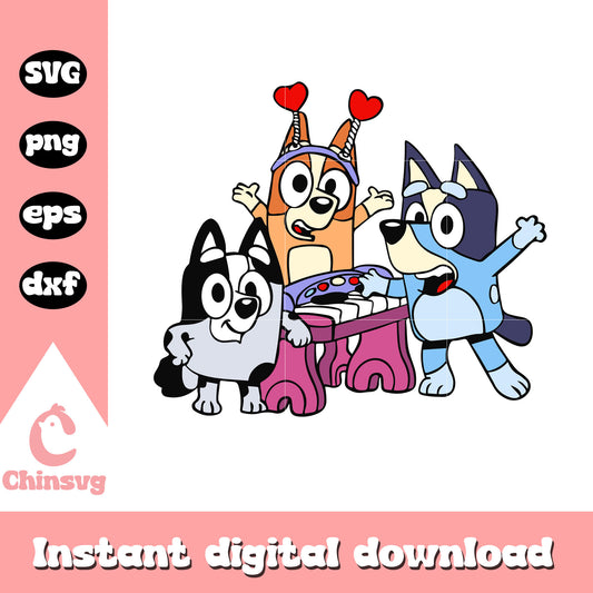 Bluey and friends design svg, cartoon friends svg, friends svg