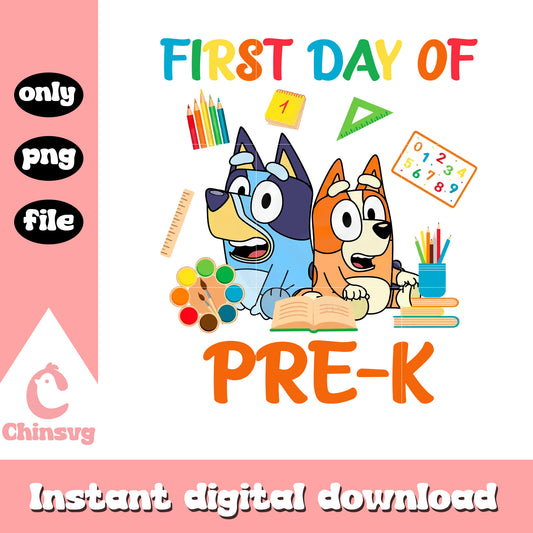 Bluey bingo first day of pre-k png, bluey disney world png