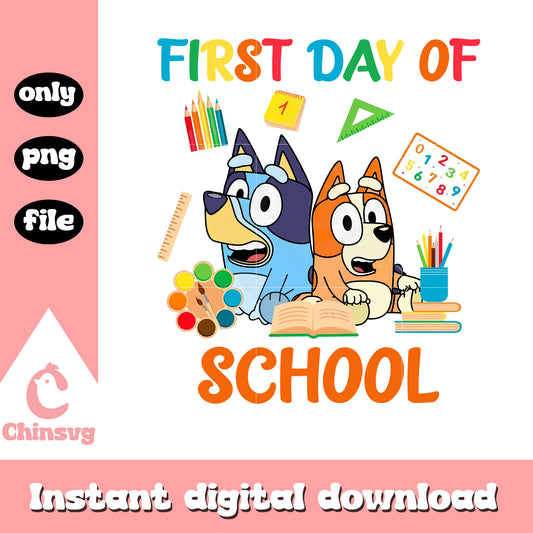 Bluey bingo first day of school png, bluey movie disney png