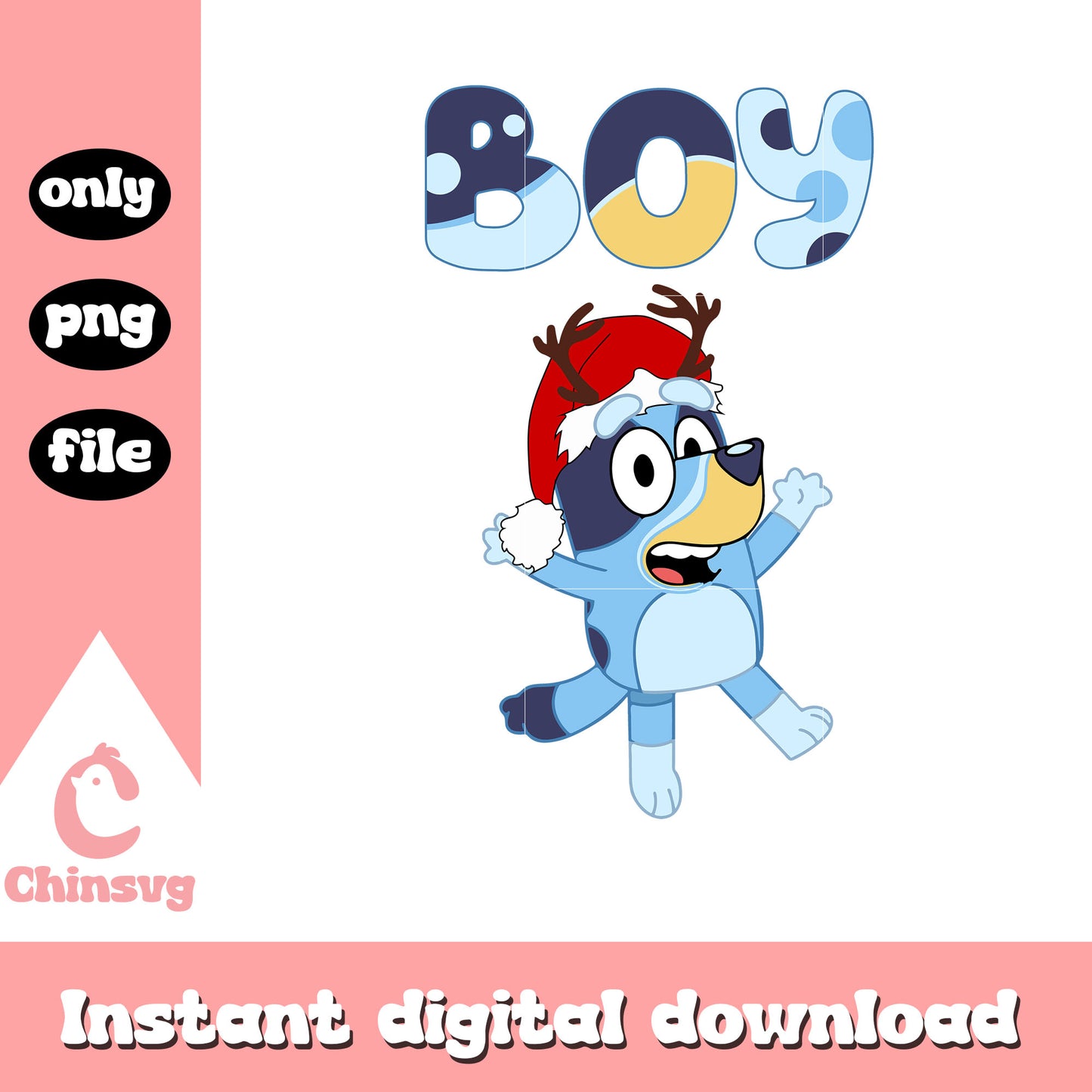 Bluey boy merry christmas png, bluey cartoon png