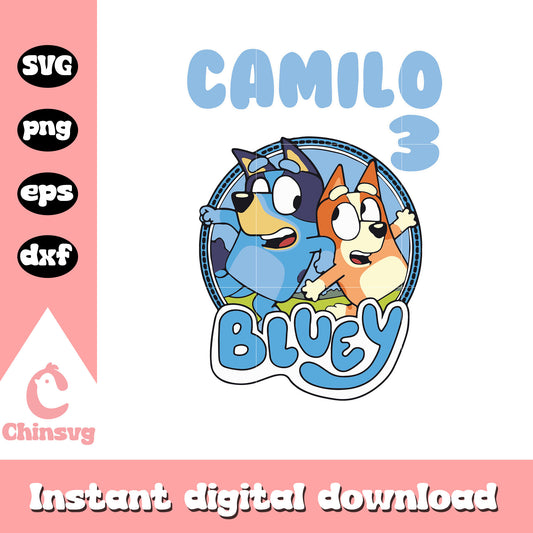 Bluey cartoon camilo svg, Bluey and Bingo svg, cartoon svg