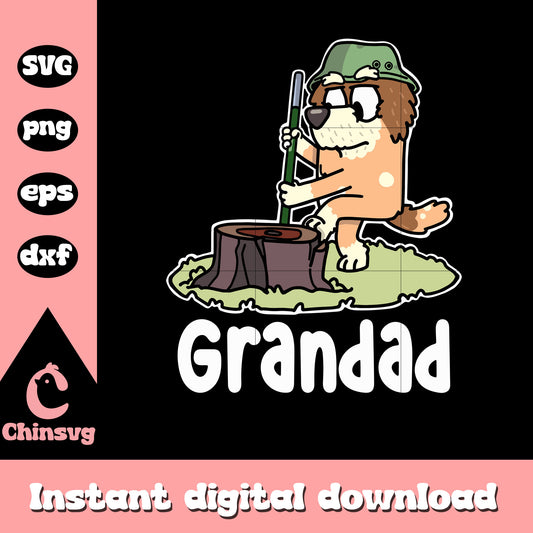 Bluey cartoon granddad svg, bluey granddad svg, bluey cast svg