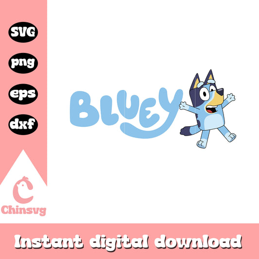 Bluey cartoon logo design svg, bluey dog svg, cartoon svg