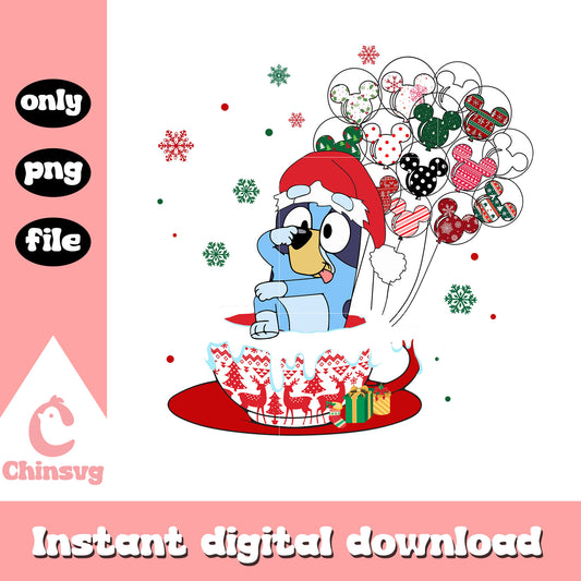 Bluey character christmas tea cup disney balloon png, bluey png