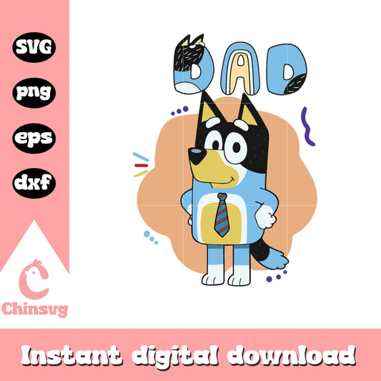 Bluey dad character svg, Bandit Heeler svg, cartoon character svg