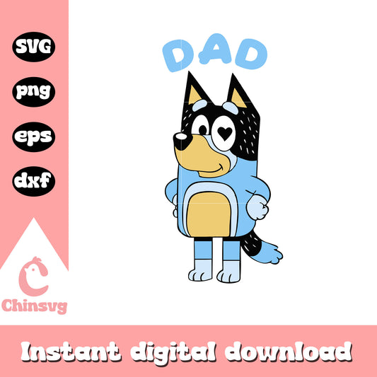 Bluey dad character svg, cartoon character svg, bluey dad svg