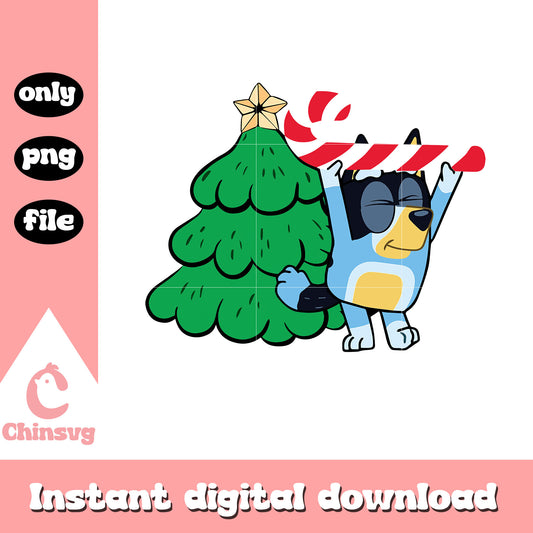 Bluey dog christmas tree design png, bluey christmas tree png