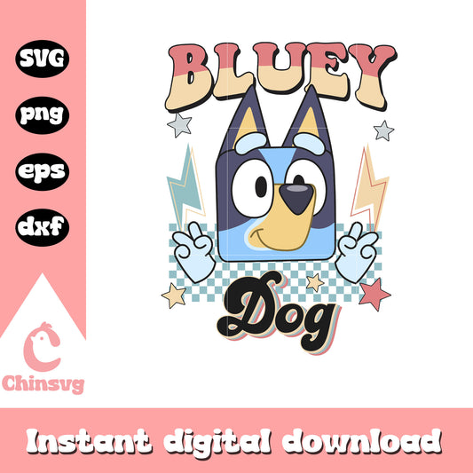 Bluey dog lightning design svg, bluey svg, cartoon svg