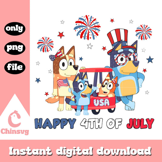 Bluey family 4th Of July png, bluey family dog png, 4th july png