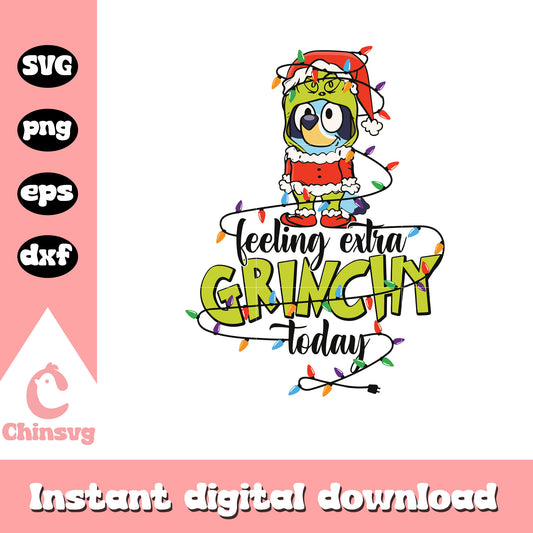 Bluey felling extra grinchy today svg, bluey grinch​ svg