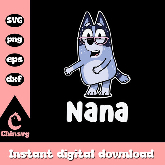 Bluey grandma Nana svg, nana character svg, bluey cartoon svg