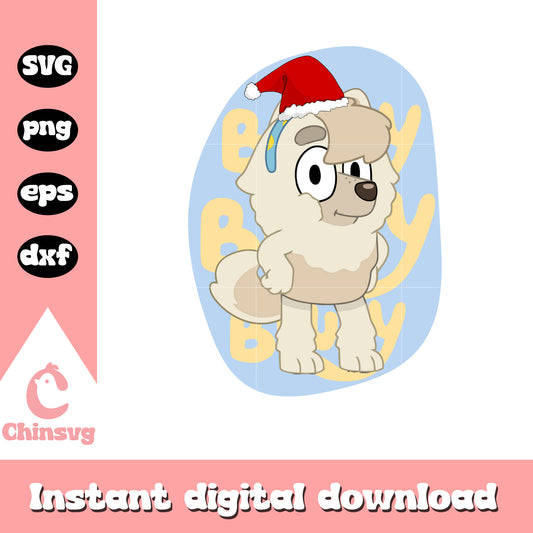 Bluey judo santa hat christmas design svg, bluey judo​ svg