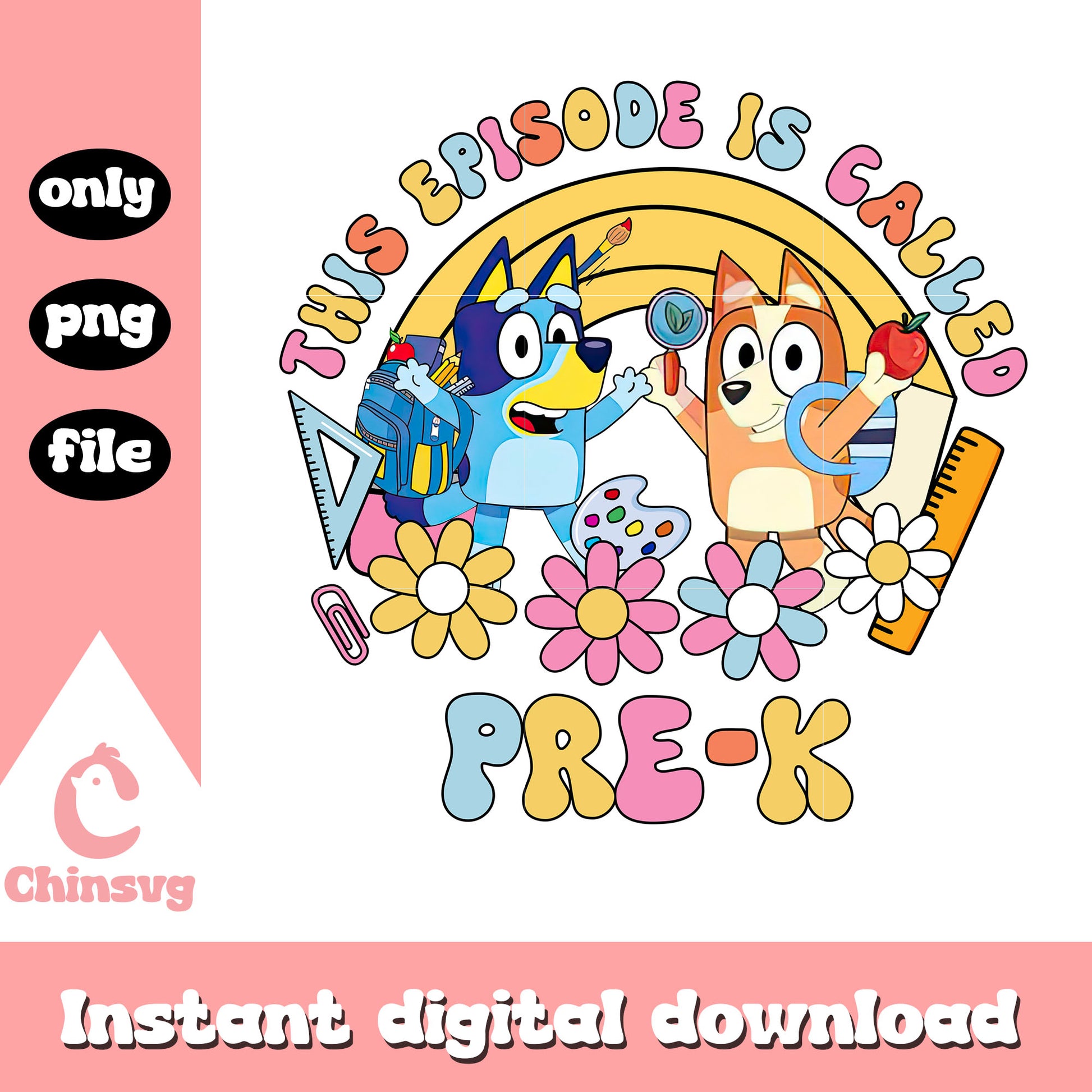 Bluey this episode is called pre-k png, bluey bingo character png