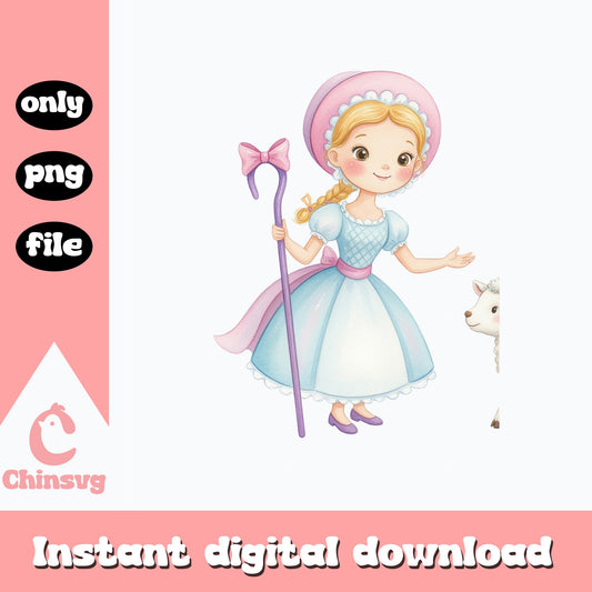 Bo Peep Toy Story PNG, Disney Princess Clipart, Watercolor PNG