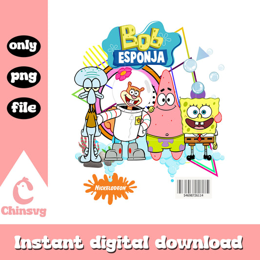 Bob esponja characters design png, spongebob squarepants friends png