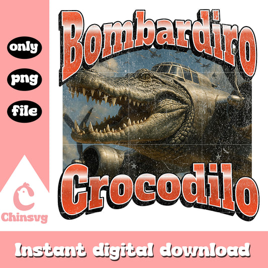 Bombadiro crocodilo funny design png, funny meme png, trending png