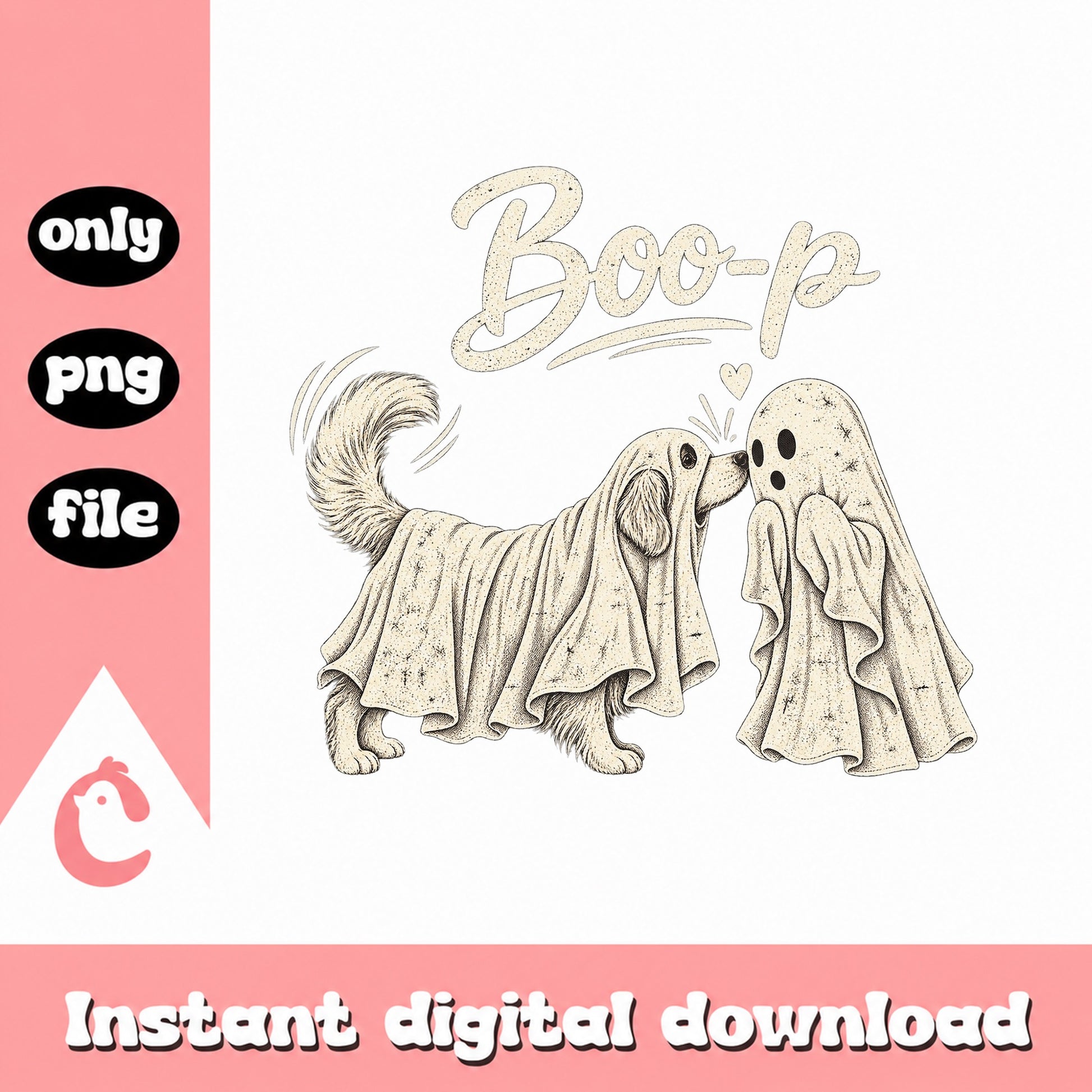 Boo-p Dog And Ghost Halloween PNG, Cute Dog Costume, Pet Lover PNG