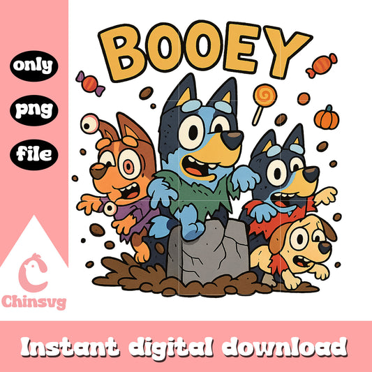 Booey characters happy halloween png, bluey episodes png