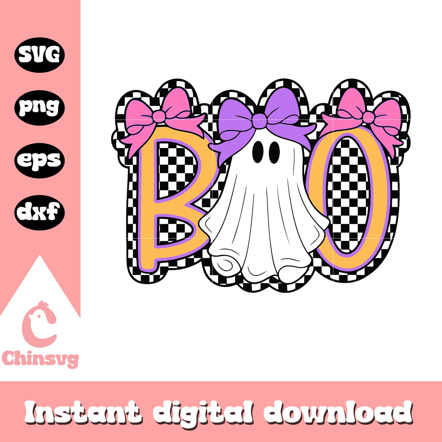 Boo ghost cute halloween design svg, boo halloween​ svg