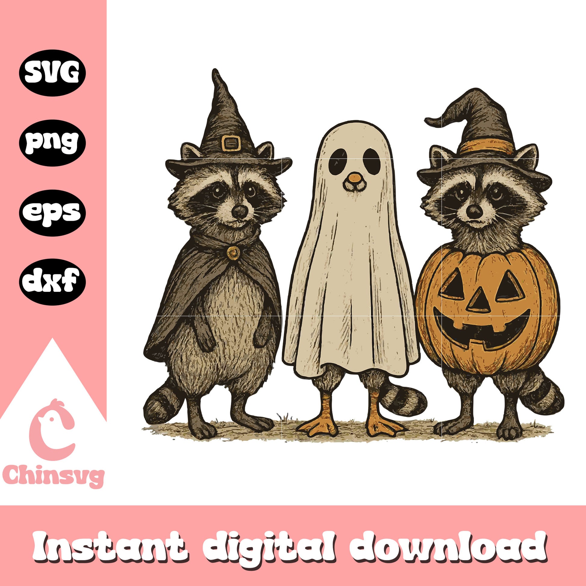Boo ghost raccoon retro halloween svg, raccoon halloween svg