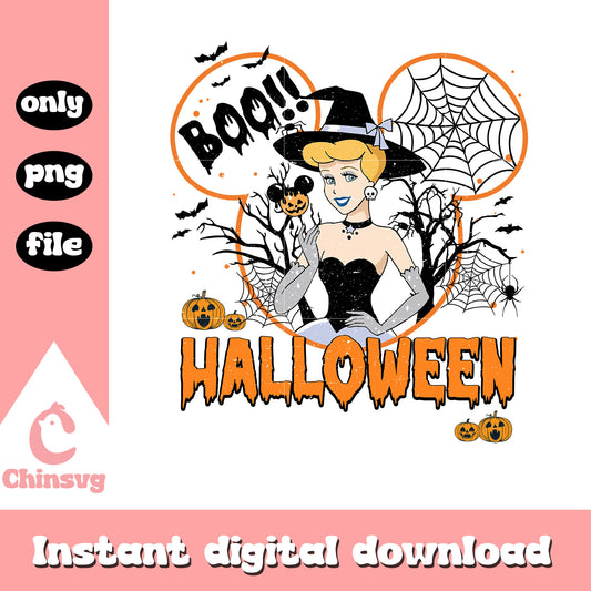 Boo halloween cinderella mickey ear clipart png, cinderella movie png
