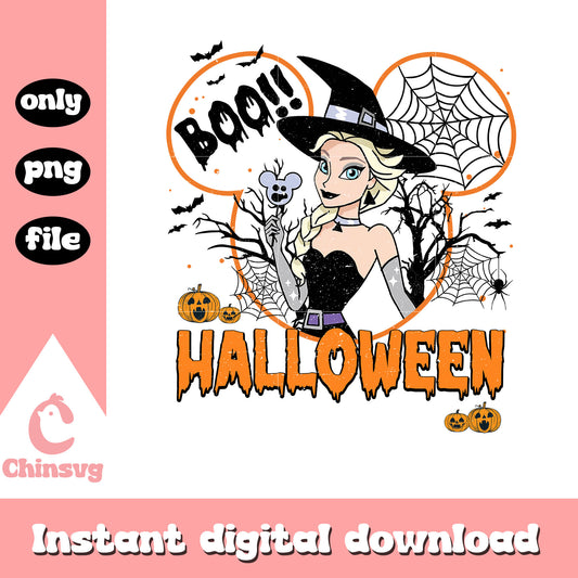 Boo halloween elsa mickey ear clipart png, elsa frozen png