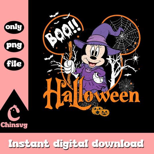 Boo halloween mickey ear minnie design png, minnie disney png
