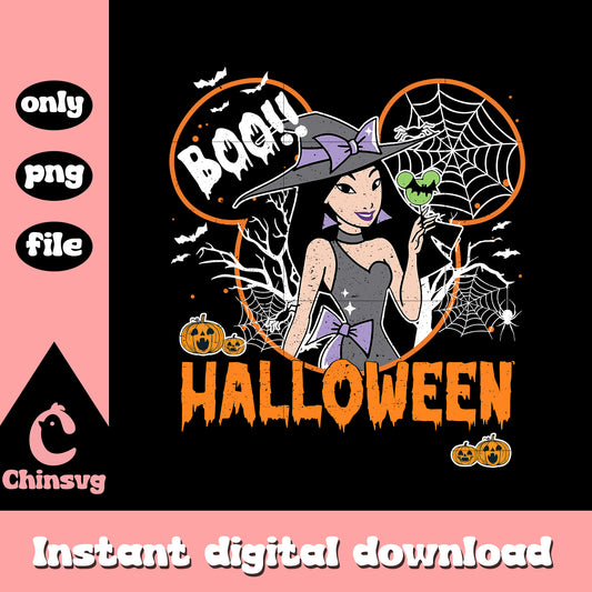 Boo halloween mickey ear mulan design png, disney mulan png
