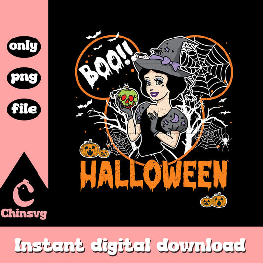 Boo halloween mickey ear snow white png, princess snow white png