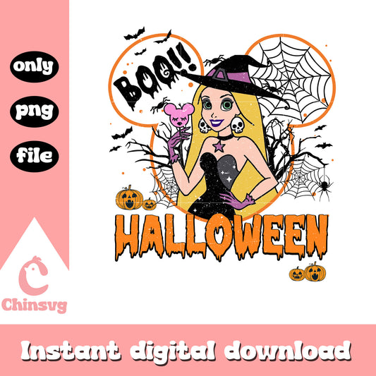 Boo halloween rapunzel mickey ear clipart png, princess rapunzel png
