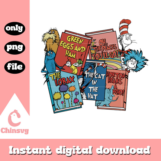 Book of dr seuss png, dr seuss characters png, book png