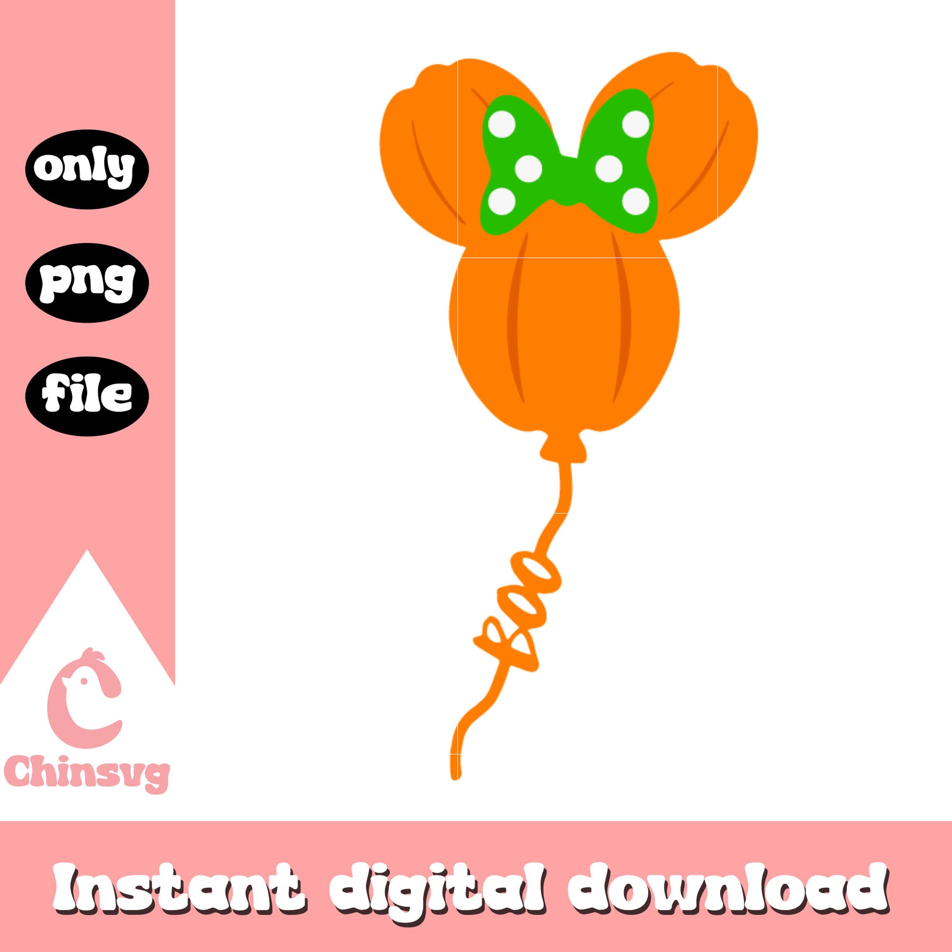Boo minnie ear balloon design png, minnie character png