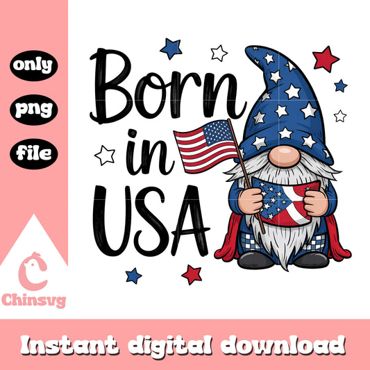 Born in usa dwarf 4th of july design png, 4th of july usa png