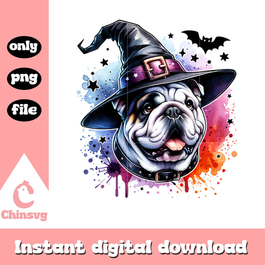 Boston terrier costume witch hat png, cute animal png