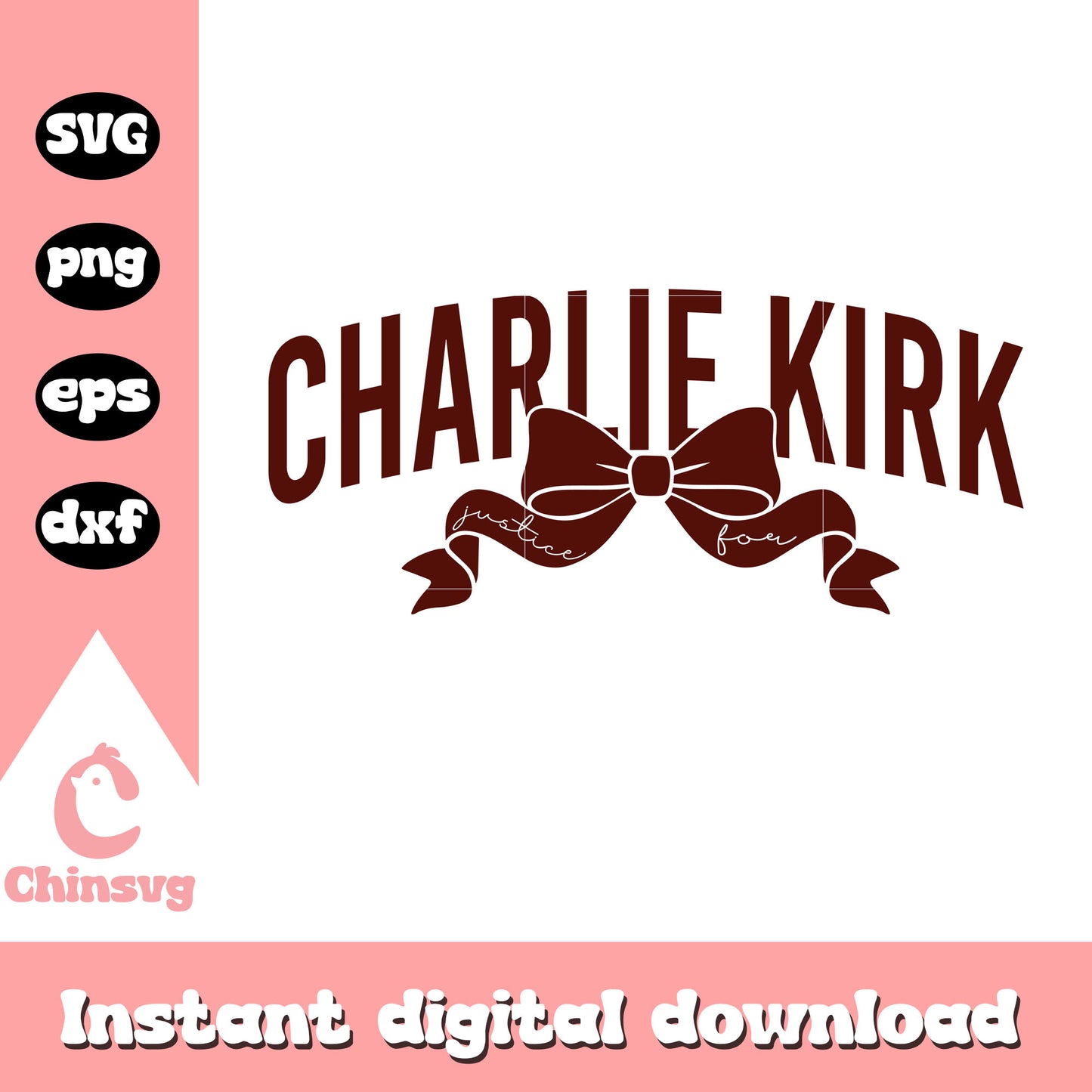 Bow charlie kirk logo design svg, pray for charlie kirk svg