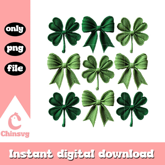 Bow clover st patrick’s png, st patrick's day bows​​ png